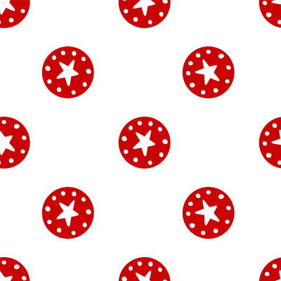White Stars in Red Dotted Circle