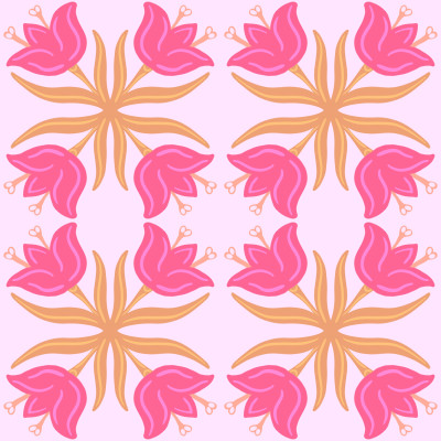 Pink tulips flowers on pastel pink