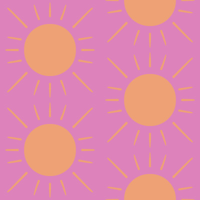 Bold orange yellow sun on bright pink