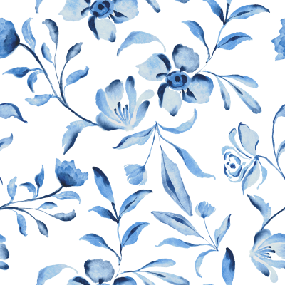 Marble Florals Blue