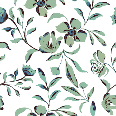 Marble Florals Green