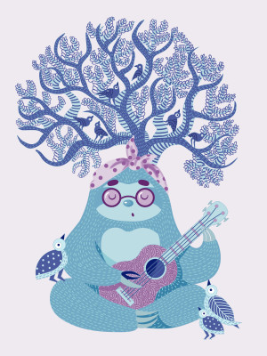 Sloth with Guitar