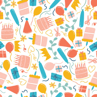 Birthday Cake Multi Colour Pattern