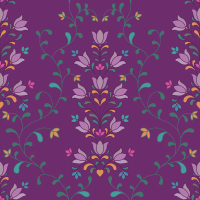 Symmetric Pichwai Jaal Purple