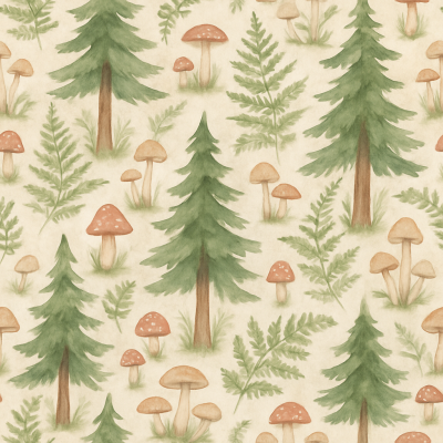Mystical Forest and Mushrooms