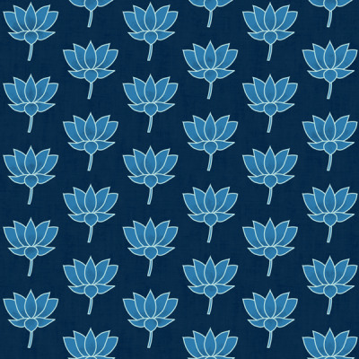 Indigo lotus block print