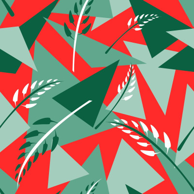 4X4 Inch leaves and abstract shapes repeatable pattern