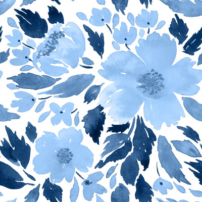 WaterColour Blue Flowers