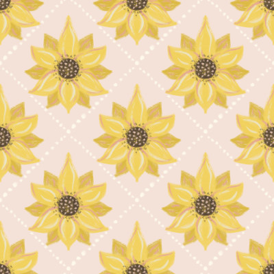 Painted sunflowers on warm beige