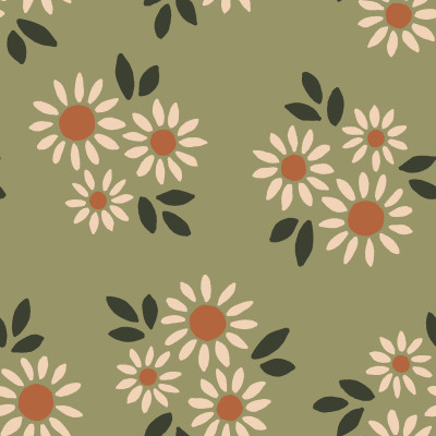Chamomile Floral Design- Light Green