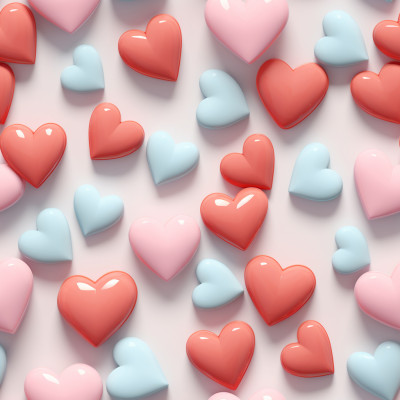 3D hearts