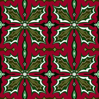 Modern Christmas bold holly geometric leaves