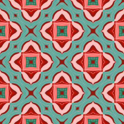 Modern Christmas geometric abstract ornaments mint jade and pink