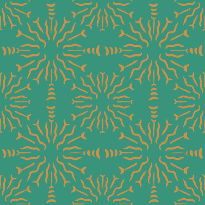 Geometric floral emerald green and yellow