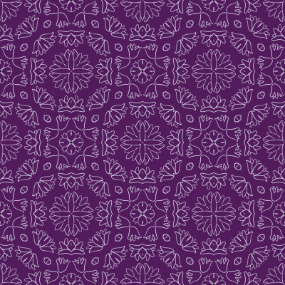 Lineart purple hyacinth ornament