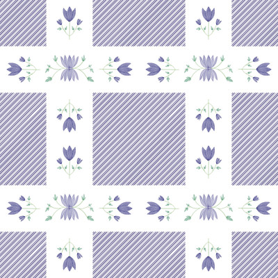 Checkered flowers - Violet
