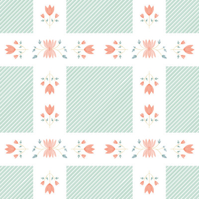 Checkered Flowers- Green