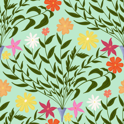 Whimsical Floral Ogee