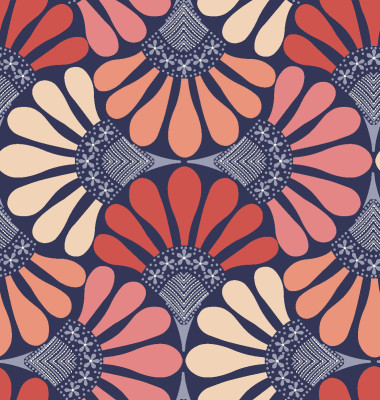 Bold Stylized Floral - Art Deco style