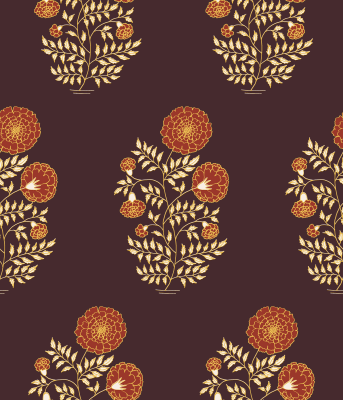 Marigold flower- Block print