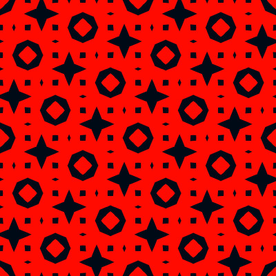 Mixed Shapes in Red Background
