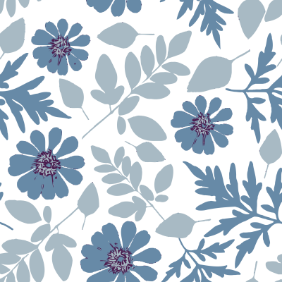 Garden florals blue